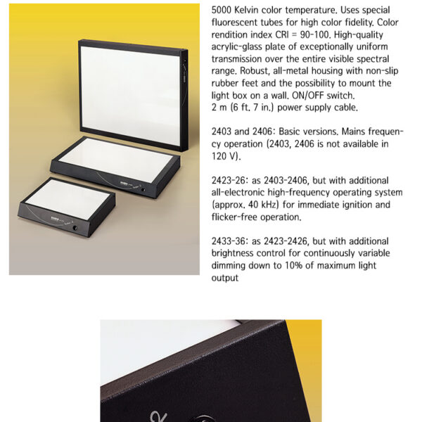카이저 Prolite Basic 2 Lightbox, 2425 /크기-56cm x 36cm x 6cm, 조명 면적-50cm x 30cm, 램프-13W 2개/고주파